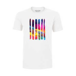 Human Family Herren Sommer T-Shirt “Colour Splash” in weiß aus 100% Bio-Baumwolle