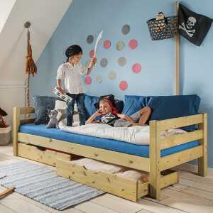 Kinderbett “Kiddy” – Farbe: braun – Holzart: Massivholz