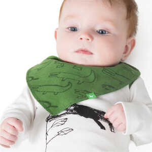 Kipepeo-Clothing Baby Halstuch aus Bio-Baumwolle “Crocodiles” grün
