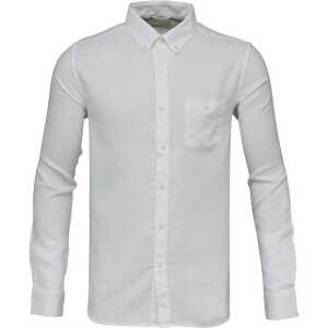 KnowledgeCotton Apparel Hemd – Small checked weaved garment dyed shirt – Bright White