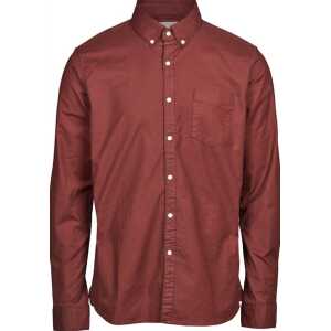 KnowledgeCotton Apparel Hemd – Stretched oxford shirt – Decadent Chokolade