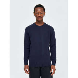 KnowledgeCotton Apparel Langarmshirt – Plain knitted crew neck – aus Bio-Baumwolle