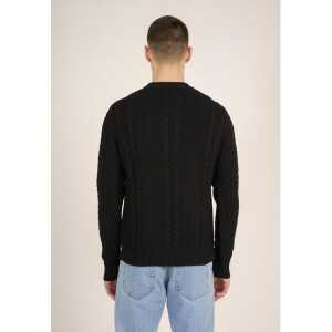 KnowledgeCotton Apparel Pullover Cable Crew Neck