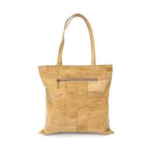 Kork-Deko Schlichte Einkaufstasche | Shopping-Bag aus Kork | zusätzliche Seitenfächer