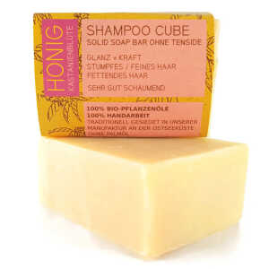 Küstenseifen Manufaktur Shampoo Cube / festes Shampoo Honig & Kastanienblüte – normales / fettiges Haar