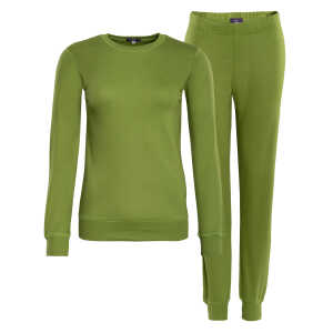 LIVING CRAFTS – Damen Schlafanzug – Grün (100% Bio-Baumwolle), Nachhaltige Mode, Bio Bekleidung