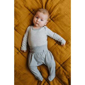 Lana natural wear Bio Baby Pumphose mit breitem Bund und Füßen uni – Modell Finn