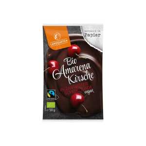 Landgarten Bio-Amarenakirschen in Zartbitter-Schokolade, 50 g
