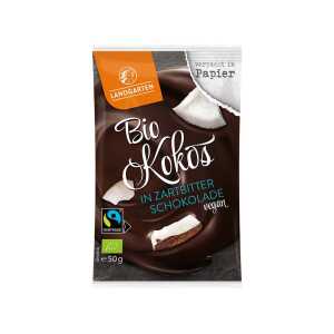 Landgarten Bio-Kokos in Zartbitter-Schokolade, 50 g