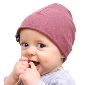Lena Schokolade Baby-Mütze – rosa meliert