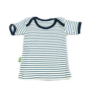 Lotties Baby-Shirt kurzarm gestreift Bio Baumwolle rosa oder blau 50/56-74/80