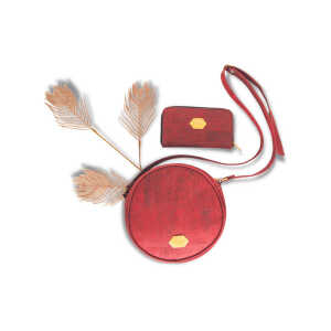 MATES OF NATURE Set Tasche Circle Bag + Portemonnaie aus Kork (in Rot oder Natur)