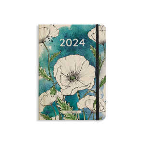 Matabooks Nachhaltiger A5 Kalender Samaya 2024 Farbe: Poppy White (DE/EN)
