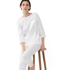 Mey Damen Pyjama Shirt 3/4 Ärmel Sleepsation aus Bio-Baumwolle