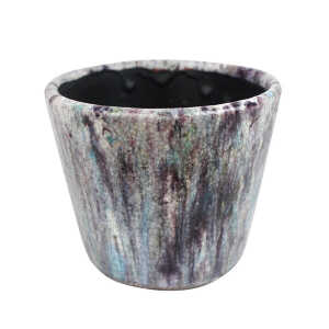 Mitienda Shop Blumentopf aus Keramik blau oder violett meliert 14cm