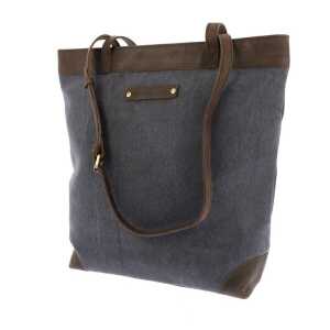 MoreThanHip Große Shopper-Tasche aus Canvas und Öko-Leder mit Reißverschluss – Lagotto