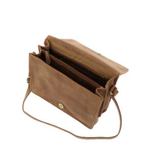MoreThanHip Handtasche aus mattbraunem Vintage-Öko-Leder – Daisy