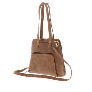 MoreThanHip Retro-Handtasche aus mattem Vintage-Öko-Leder – Poppy – braun oder schwarz