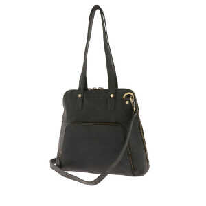 MoreThanHip Retro-Handtasche aus mattem Vintage-Öko-Leder – Poppy – braun oder schwarz