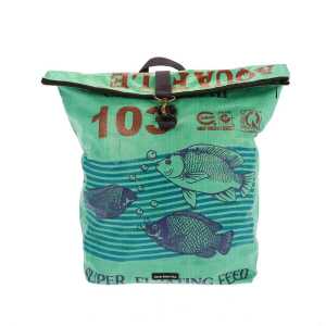 MoreThanHip Rolltop Rucksack aus recycelten Zement- oder Fischfuttersäcken – Tantor