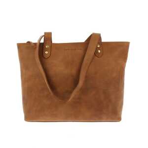 MoreThanHip Shopper-Tasche aus braunem Vintage-Öko-Leder – Emily