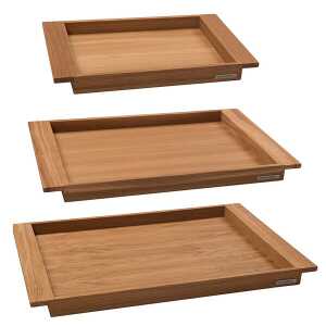 NATUREHOME Tablett Holz Eiche Holz Serviertablett Handarbeit Serie NH-E 3 Größen