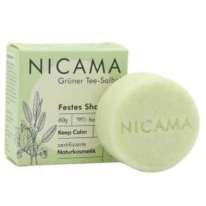 NICAMA Festes Shampoo Grüner Tee – Salbei