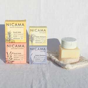 NICAMA Plastikfrei Duschen – Shampoo- und Seifenset für Körper und Haar