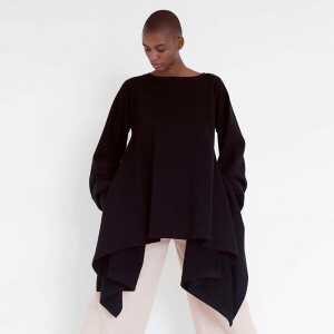 Natascha von Hirschhausen Moderner Pullover mit gerafften Ärmeln aus Bio-Baumwolle
