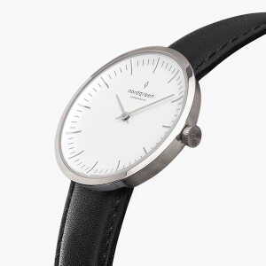 Nordgreen Copenhagen Armbanduhr Infinity Silber – Italienisches Lederarmband