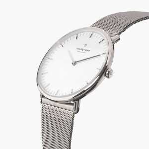 Nordgreen Copenhagen Armbanduhr Native Silber – Mesharmband Silber