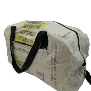 Nyuzi Blackwhite Weekender | Upcycling Sporttasche recycelt aus Zementsäcken – fairtrade