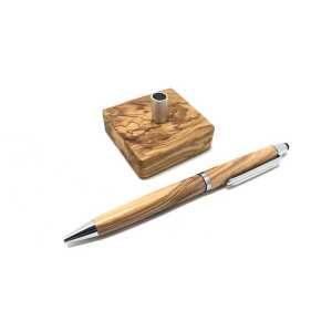 Olivenholz erleben Stifthalter mit Kugelschreiber HENRI aus Olivenholz