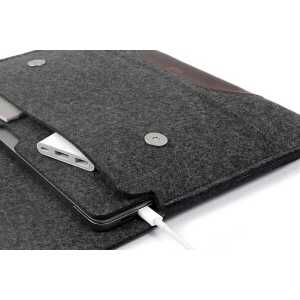 Pack & Smooch MacBook Air 15 Sleeve, MacBook Air 15 Hülle aus Wollfilz und pflanzlich gegerbtem Leder aus Italien