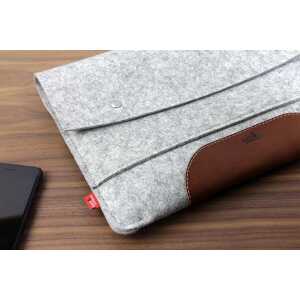Pack & Smooch Macbook Pro 14″ Hülle Hampshire aus Leder und 100% Wollfilz (Mulesing-frei)