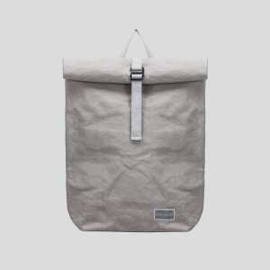 Paper & Sons Pine – Rolltop Rucksack aus Kraftpapier, 28l, grau, wasserabweisend