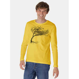 Peaces.bio – handbedruckte Biomode Bio-Herren-Langarmshirt “Windy Tree”