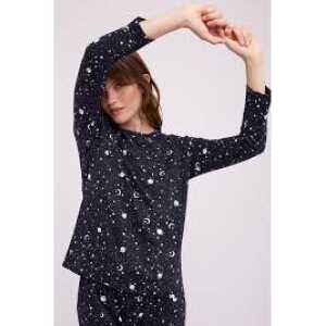 People Tree Pyjama Top – Galaxy Pyjama-Longsleeve Shirt – aus Bio-Baumwolle