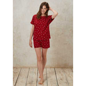 People Tree Pyjamatop Herz – Hearts Pyjama Tee – aus Biobaumwolle