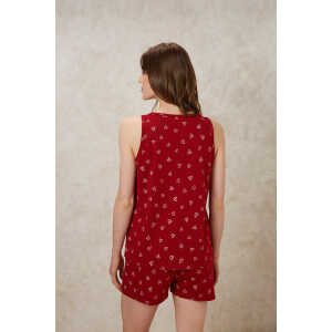 People Tree Pyjamatop Herz – Hearts Pyjama Vest – aus Biobaumwolle