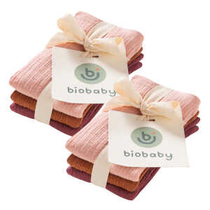 People Wear Organic Biobaby Mullwaschlappen 2 x 3er- Pack, 25x25cm, 100% Bio-Baumwolle
