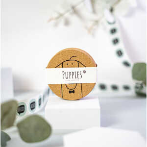 PepMelon Puppies Hunde Korkuntersetzer, Hundeliebhaber Geschenk Untersetzer Set