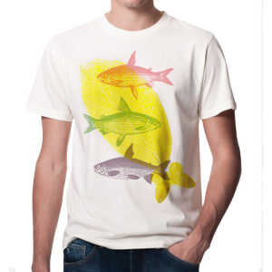 Picopoc Fliegende Fische T-Shirt für Männer in Weiß