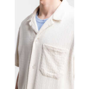 Rotholz Bowling Hemd aus Bio-Baumwoll-Strick Off-White