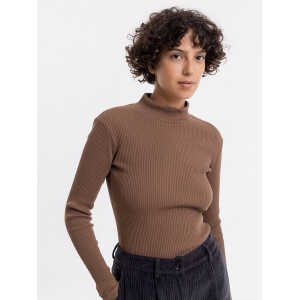 Rotholz longsleeve – LS Turtleneck für Damen – aus Bio-Baumwolle