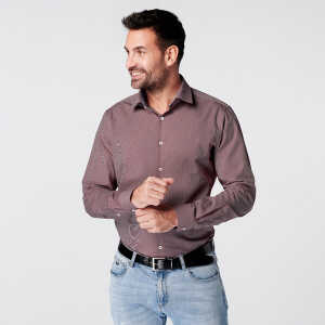 SKOT Fashion Nachhaltige Langarm Herren Hemd Checkered 100% bio
