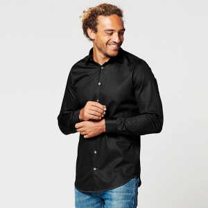 SKOT Fashion Nachhaltige Langarm Herren Hemd Circular Black