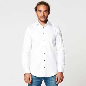 SKOT Fashion Nachhaltige Langarm Herren Hemd Circular White Contrast