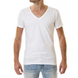 SKOT Fashion Nachhaltige T-Shirt 2-pack / Herren / Tief V-neck / Weiß