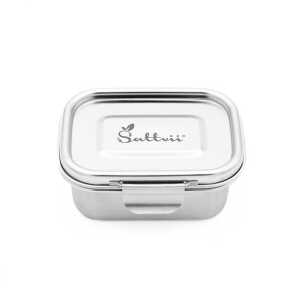 Sattvii® Klimaneutrale Premium Edelstahl-Brotdose | Bento Box & Lunchbox mit herausnehmbaren Trennwänden